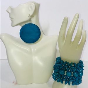 Wood earrings and wood bracelet